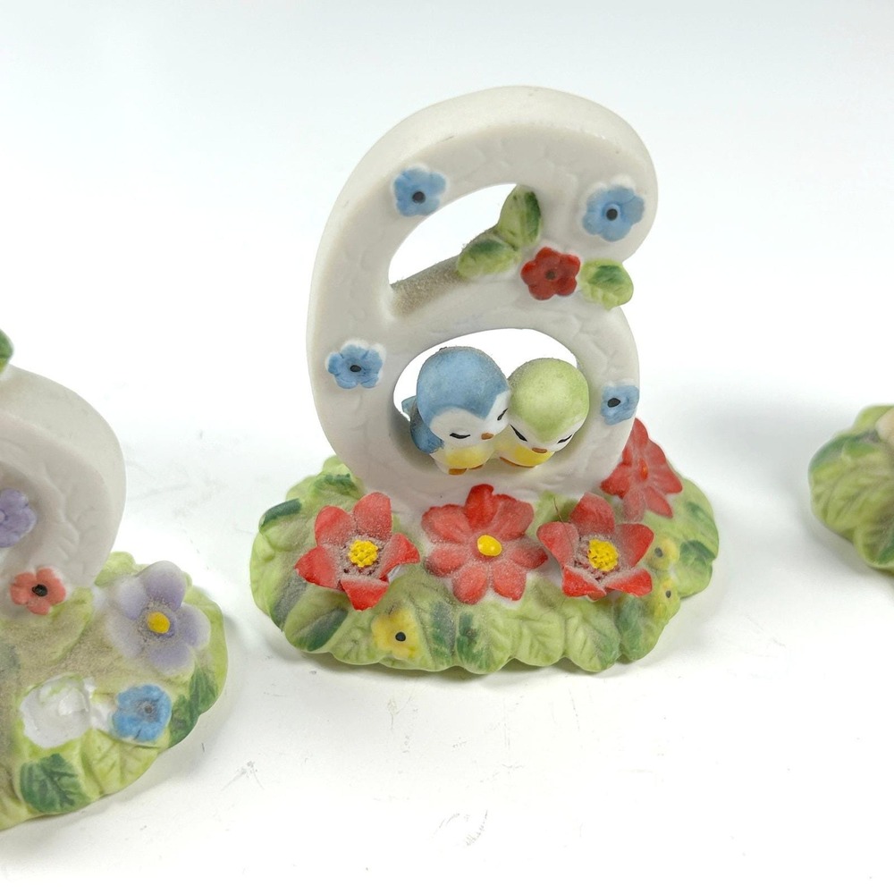 George Good Porcelain Birthday Number Cake Toppers Set of 7 Vintage 1980s - Picture 6 of 14